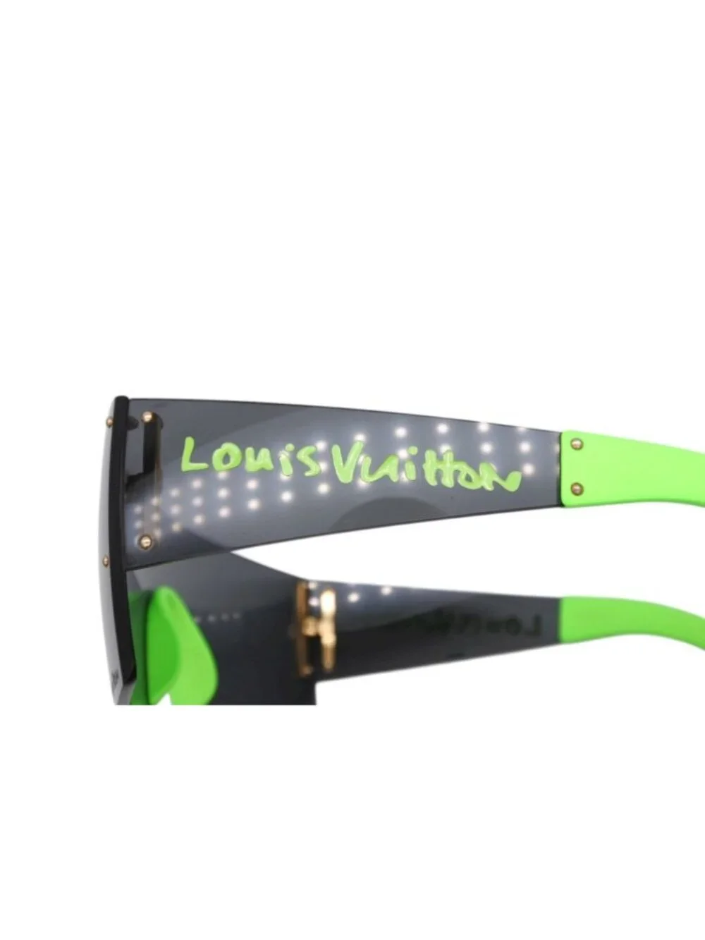 Louis Vuitton LV Graffiti Mask Sunglasses Black Green Stephen Sprouse Eyewear